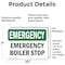 Signmission Boiler Stop, 10 in W x Rectangle, Vinyl Decal OS-2PACK-EM-D-710-L-10300 - alternate 5
